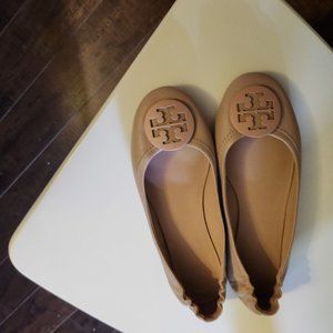 Tory Burch Minnie Travel Ballet Flats in Nappa Leather - Goan Sand 8.5